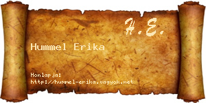Hummel Erika névjegykártya